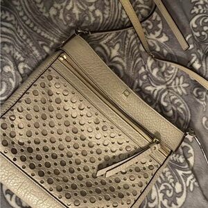 Kate Spade Beige Crossbody Bag with Gold Accents